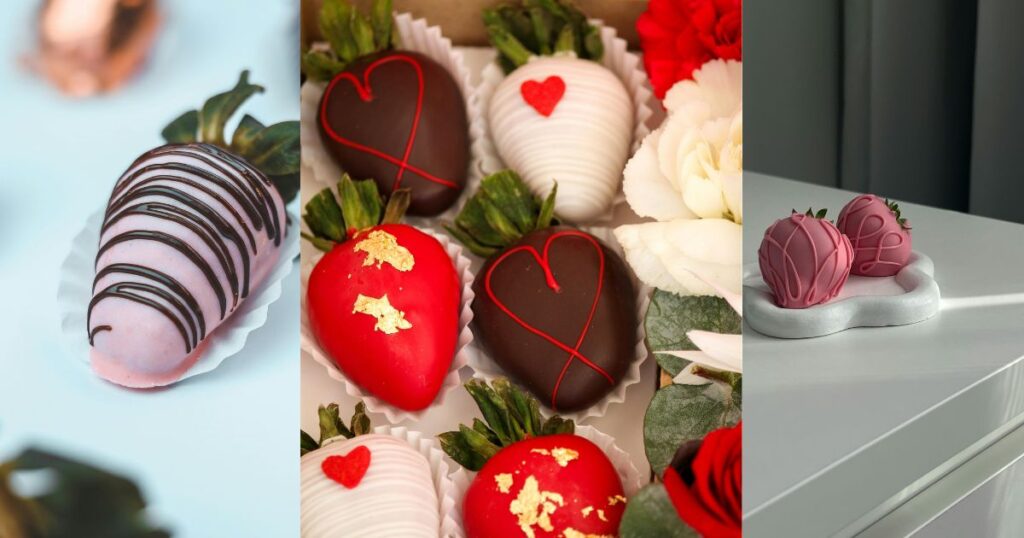 Chocolate-Dipped Strawberry Christmas Trees