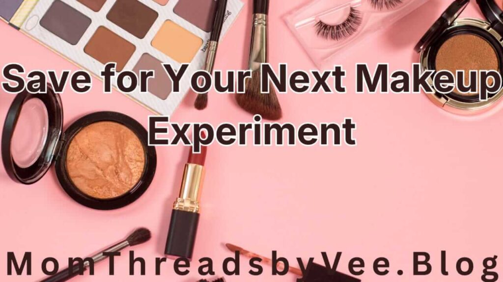 Glitchy glam makeup products and bold beauty tools used for Pinterest 2026 makeup trends