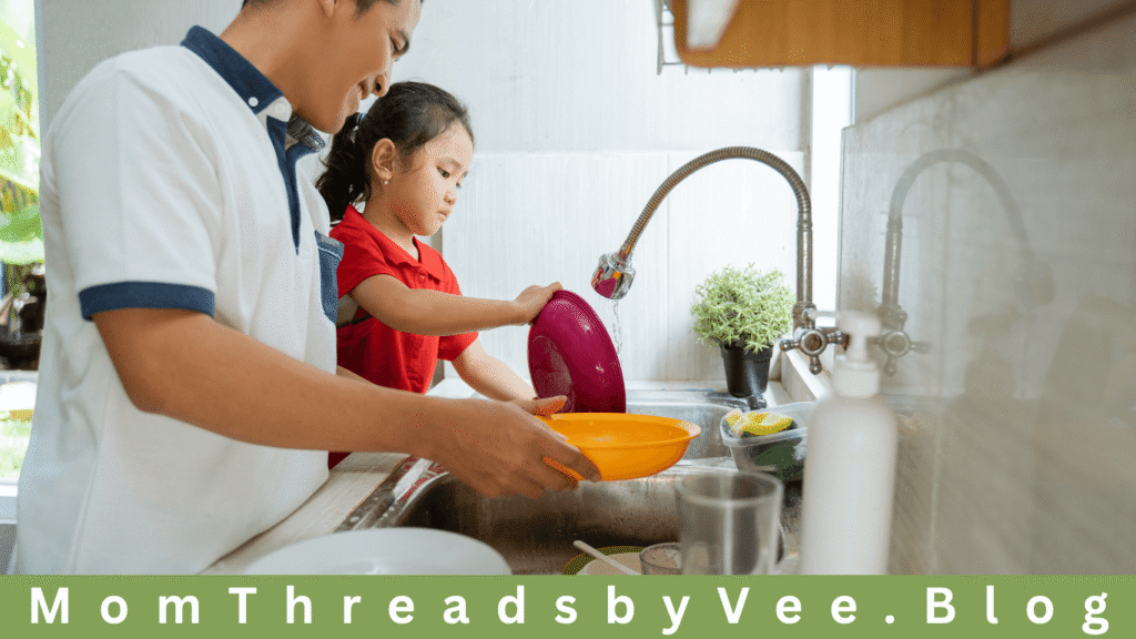 spouse and kids sharing household responsibilities