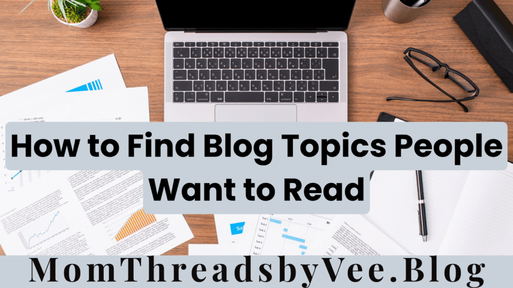 Blogger researching blog topics and search trends on a laptop
